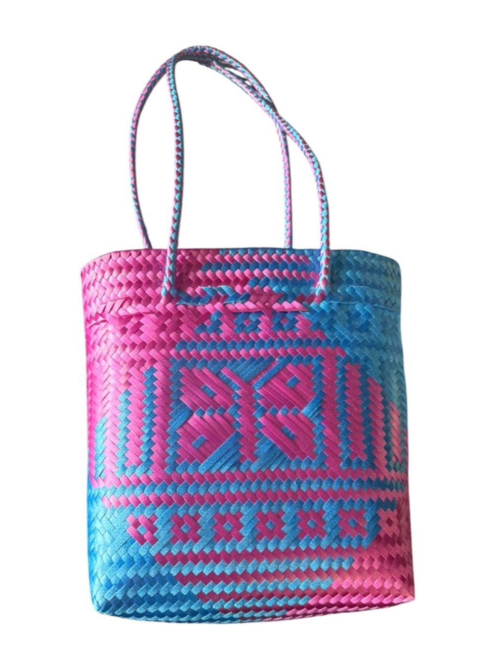 Oaxacan Handwoven Blue & Pink Butterfly 🦋 Tote Bag Purse